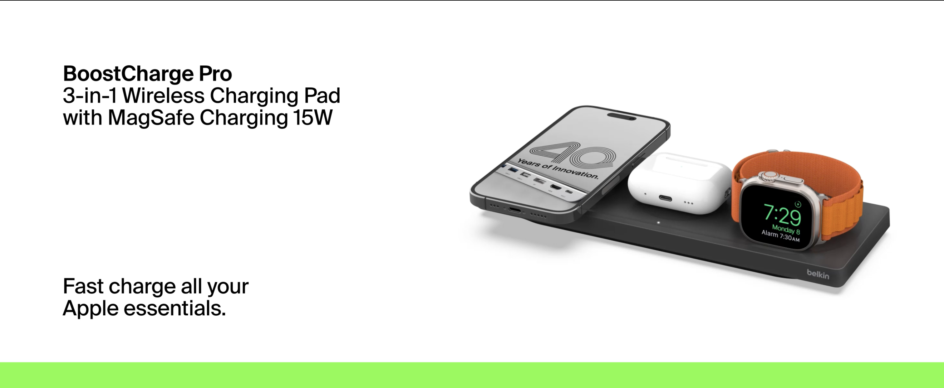 Amazon.com: Belkin MagSafe 3-in-1 Wireless Charging Pad - Fast